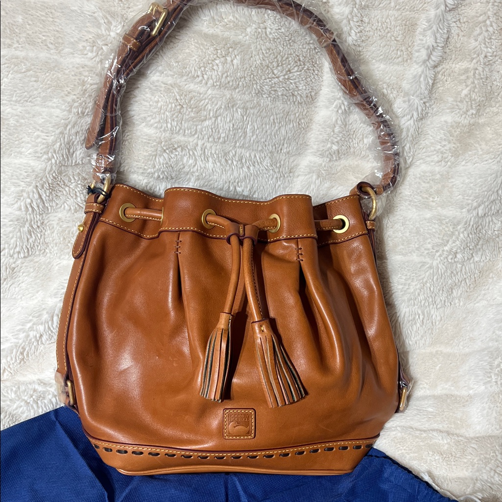 Dooney & Bourke Natural Leather Drawstring Bag